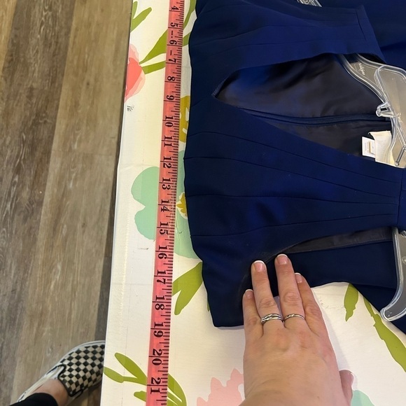 J. Crew Dresses | J. Crew Navy Blue Pleated Fit And Flare V Neck Dress...size 8 - Picture 8 of 8